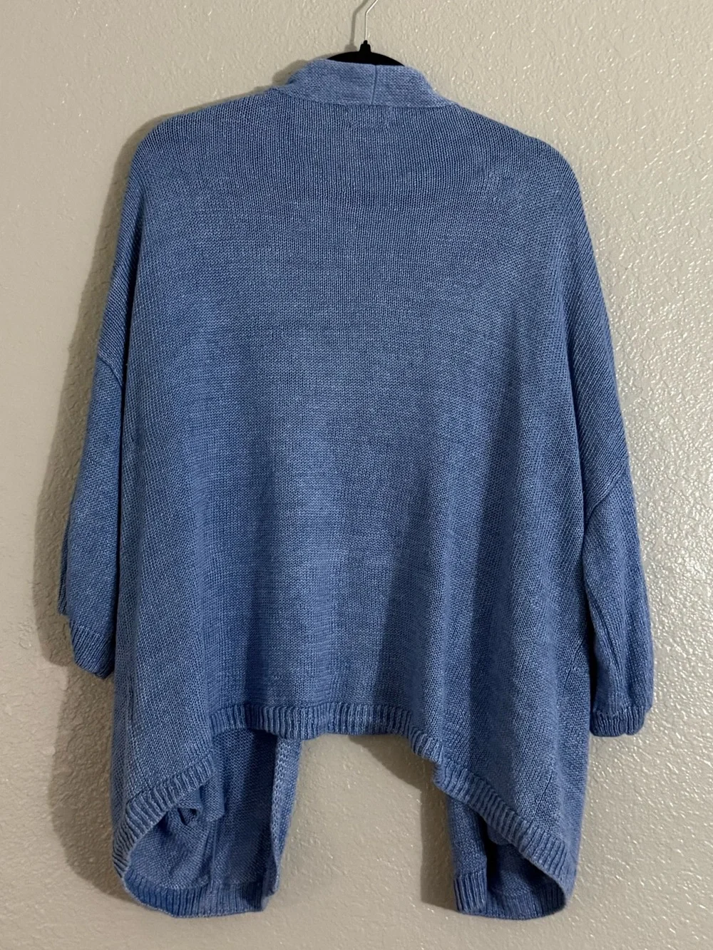 Massimo Dutti Blue 100% Linen Open Front Cardigan Kimono Sweater Size L